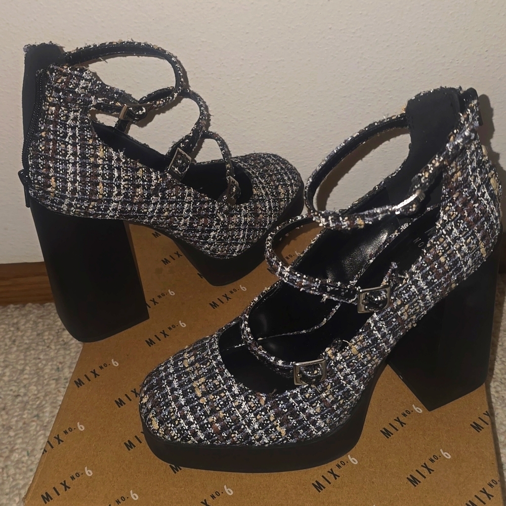 Triple Strap Mary Jane Heels